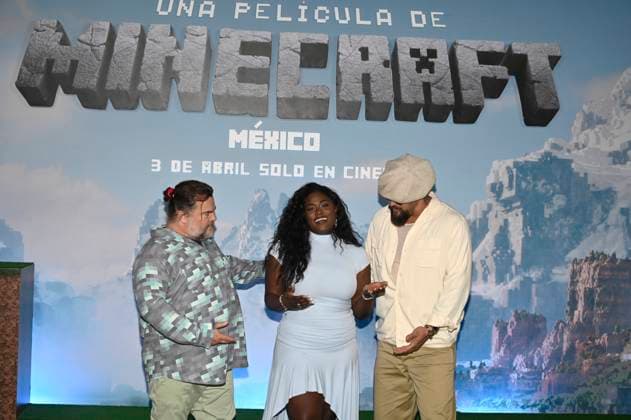 (L-R) Jack Black, Danielle Brooks and Jason Momoa attend the Photocall for the Minecraft film at Mexico City St. Regis Hotel. on March 21, 2025 in Mexico City, Mexico. Mexico City Mexico - ZUMAe321 20250321_zia_e321_025 Copyright: xCarlosxTischlerx