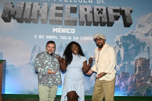 (L-R) Jack Black, Danielle Brooks and Jason Momoa attend the Photocall for the Minecraft film at Mexico City St. Regis Hotel. on March 21, 2025 in Mexico City, Mexico. Mexico City Mexico - ZUMAe321 20250321_zia_e321_026 Copyright: xCarlosxTischlerx