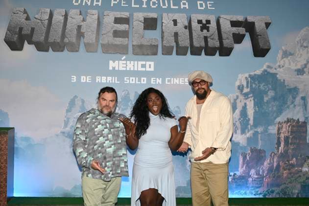 (L-R) Jack Black, Danielle Brooks and Jason Momoa attend the Photocall for the Minecraft film at Mexico City St. Regis Hotel. on March 21, 2025 in Mexico City, Mexico. Mexico City Mexico - ZUMAe321 20250321_zia_e321_027 Copyright: xCarlosxTischlerx