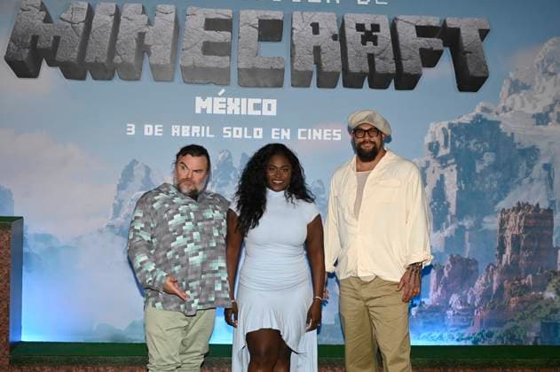 (L-R) Jack Black, Danielle Brooks and Jason Momoa attend the Photocall for the Minecraft film at Mexico City St. Regis Hotel. on March 21, 2025 in Mexico City, Mexico. Mexico City Mexico - ZUMAe321 20250321_zia_e321_029 Copyright: xCarlosxTischlerx