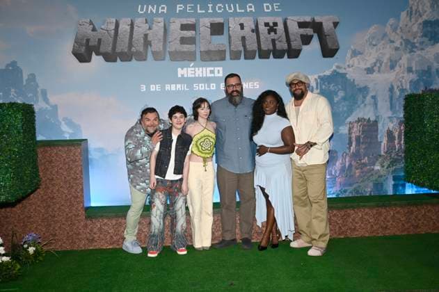 (L-R) Jack Black, Sebastian Eugene Hansen, Emma Myers, Jared Hess, Danielle Brooks and Jason Momoa attend the Photocall for the Minecraft film at Mexico City St. Regis Hotel. on March 21, 2025 in Mexico City, Mexico. Mexico City Mexico - ZUMAe321 20250321_zia_e321_053 Copyright: xCarlosxTischlerx