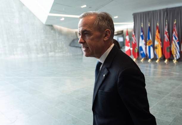 March 21, 2025, Ottawa, Ontario, Canada: Prime Minister Mark Carney arrives to take part in take part in the First Minister Meeting at the National War Museum in Ottawa on Friday, March 21, 2025. Ottawa Canada  - ZUMAc35_ 20250321_zaf_c35_104 Copyright: xAdrianxWyldx