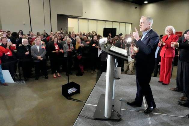 March 23, 2025, St. John s, Nl, CANADA: Liberal Party of Canada Leader Mark Carney speaks during his campaign kick-off rally in St. John s, Sunday, March 23, 2025. St. John s CANADA  - ZUMAc35_ 20250323_zaf_c35_071 Copyright: xFrankxGunnx