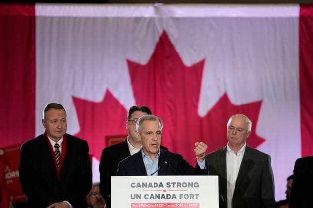 March 23, 2025, St. John s, Nl, CANADA: Liberal Party of Canada Leader Mark Carney speaks during his campaign kick-off rally in St. John s, Sunday, March 23, 2025. St. John s CANADA  - ZUMAc35_ 20250323_zaf_c35_072 Copyright: xFrankxGunnx