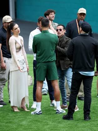 MIAMI GARDENS, FLORIDA - MARCH 23: Marc Anthony and his wife Nadia Ferreira attend the match where Novak Djokovic of Serbia defeats Camilo Ugo Carabelli of Argentina during Day 6 of the Miami Open at Hard Rock Stadium on March 23, 2025 in Miami Gardens, Florida...People: Marc Anthony, Nadia Ferreira Miami Gardens United States Of America - ZUMAs214 20250323_aba_s214_009 Copyright: xSMGx