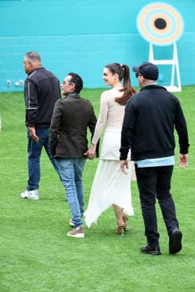MIAMI GARDENS, FLORIDA - MARCH 23: Marc Anthony and his wife Nadia Ferreira attend the match where Novak Djokovic of Serbia defeats Camilo Ugo Carabelli of Argentina during Day 6 of the Miami Open at Hard Rock Stadium on March 23, 2025 in Miami Gardens, Florida...People: Marc Anthony, Nadia Ferreira Miami Gardens United States Of America - ZUMAs214 20250323_aba_s214_048 Copyright: xSMGx