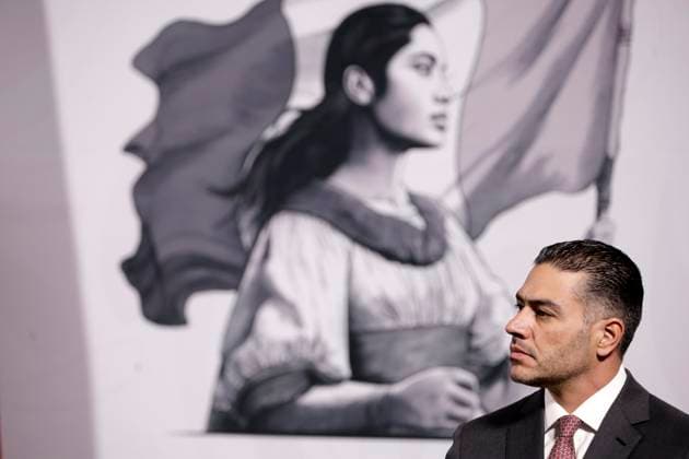Claudia Sheinbaum, presidenta de Mexico aborda tema de desparecidos y caso Teuchitlan Ciudad de Mexico, Mexico, 24 de marzo de 2025.- El secretario de Seguridad de Mexico, Omar Garcia Harfuch, presento un informe sobre el caso del rancho Izaguirre vinculado con el crimen organizado, denunciado por familiares de los desaparecidos, en la Conferencia del Pueblo, en el Palacio Nacional en la Ciudad de Mexico. Copyright: xLuisxBarronx xEyepixxGroupx LB_24032025_149204