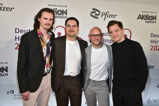 3 German Audio Film Award 2025 Jonea Nay with his band Pudeldame with Nico Bauckholt, David Grabowski, Moritz Hamm Arrival at the c in Berlin, on 25 03 2025 Photopress Mueller