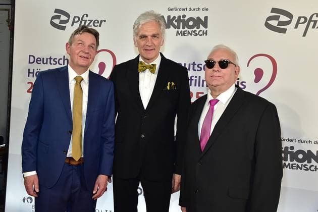 3 German Hearing Film Award 2025 Andreas Bethke, CEO of the DBSV, Walter Sittler, Hans Werner Lange, President DBSV Arrival at the c in Berlin, on 25 03 2025 Photopress Mueller