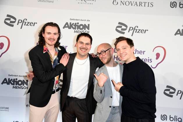 Jonas Nay with his band Pudeldame Moritz Hamm, David Grabowski and Nico Bauckholt at the German Audio Film Award ceremony on 25 03 2025 in Berlin German Audio Film Award 2025 in Berlin