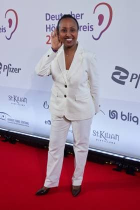 Awet Tesfaiesus Member of the Bundestag Buendnis 90 Guest arrival for the 23 German Audio Film Award 2025 at the Colosseum Filmtheater in Berlin on 25 02 2025 23 German Audio Film Award 2025