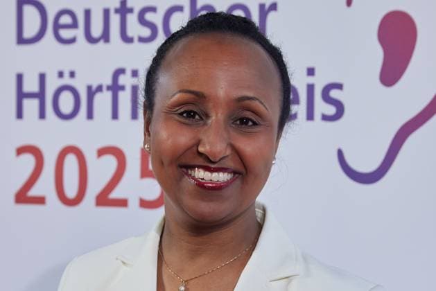 Awet Tesfaiesus Member of the Bundestag Buendnis 90 Guest arrival for the 23 German Audio Film Award 2025 at the Colosseum Filmtheater in Berlin on 25 02 2025 23 German Audio Film Award 2025