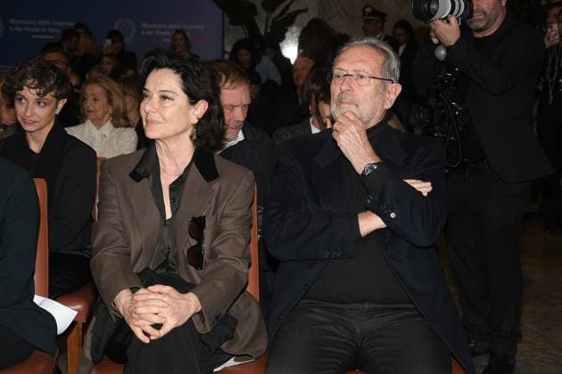 Rome, Italy: Rome, Palazzo Piacentini Mimit Aphrodite Award 2025, In the photo: Monica Guerritore Roberto Zaccaria Rome Italy  - ZUMAp169 20250326_zea_p169_120 Copyright: xVincenzoxLandix