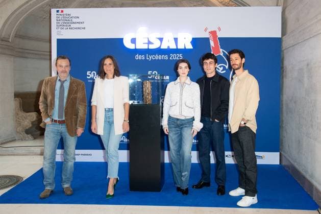 Cesar Des Lyceens 2025 Patrick Mille, Julie de Bona, Anamaria Vartolomei, Julien de Saint Jean and Pierre Niney attending the Le Comte De Monte-Christo - Cesar Des Lyceens 2025 at La Sorbonne University in Paris, France on March 26, 2025. Photo by Aurore Marechal ABACAPRESS.COM Paris France  Copyright: xMarechalxAurore ABACAx