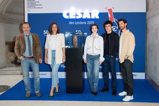 Cesar Des Lyceens 2025 Patrick Mille, Julie de Bona, Anamaria Vartolomei, Julien de Saint Jean and Pierre Niney attending the Le Comte De Monte-Christo - Cesar Des Lyceens 2025 at La Sorbonne University in Paris, France on March 26, 2025. Photo by Aurore Marechal ABACAPRESS.COM Paris France  Copyright: xMarechalxAurore ABACAx