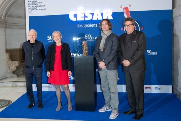 Cesar Des Lyceens 2025 Jerome Seydoux, Elisabeth Borne, Dimitri Rassam and Patrick Sobelman attending the Le Comte De Monte-Christo - Cesar Des Lyceens 2025 at La Sorbonne University in Paris, France on March 26, 2025. Photo by Aurore Marechal ABACAPRESS.COM Paris France  Copyright: xMarechalxAurore ABACAx
