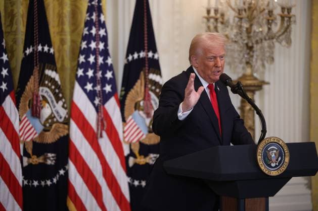 President Donald Trump takes part in a Women s History Month Event in the East Room of the White House in Washington DC on Wednesday, March 26, 2025.  WAX20250326205 FrancisxChung
