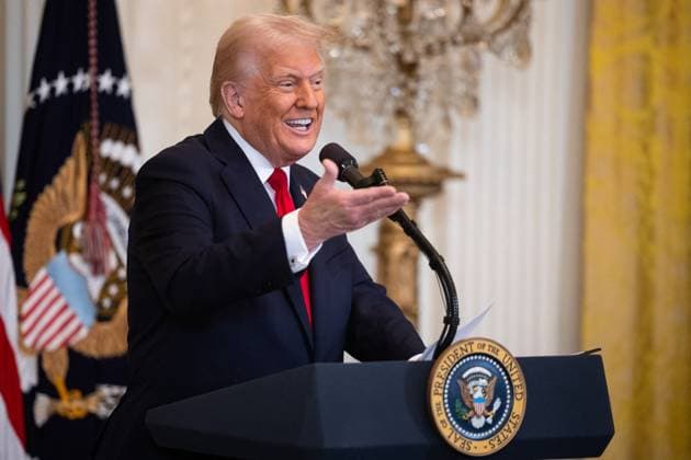 White House President Donald Trump delivers remarks during a Women s History Month event at the White House March 26, 2025. (Francis Chung POLITICO) Washington District of Columbia United States  Copyright: xPool ABACAx