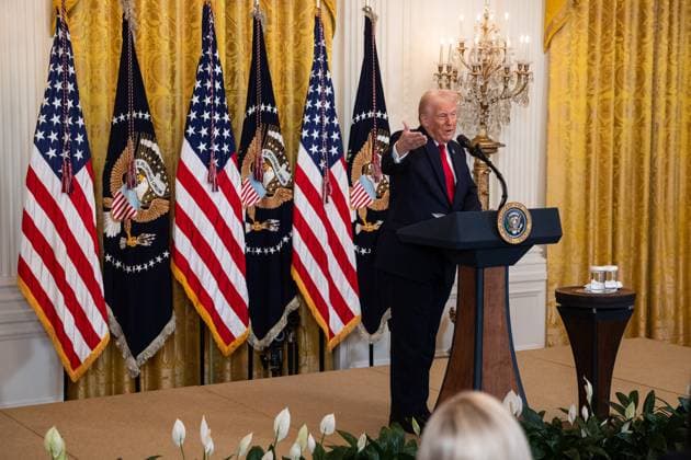 White House President Donald Trump delivers remarks during a Women s History Month event at the White House March 26, 2025. (Francis Chung POLITICO) Washington District of Columbia United States  Copyright: xPool ABACAx