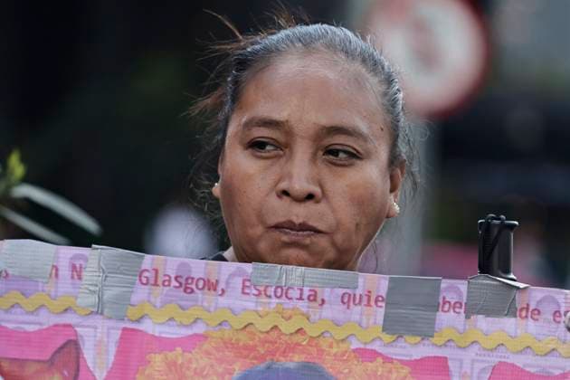 March 26, 2025, Mexico City, Cdmx, Mexico: Mothers, fathers, relatives, and classmates of the 43 students from Ayotzinapa, Guerrero, demonstrate on Paseo de la Reforma Avenue to demand that the government of Claudia Sheinbaum resolve the forced disappearance of the students, which occurred 10 years ago; the Mexican Army, the municipal police, and organized crime are being blamed for this incident. Mexico City Mexico - ZUMAp204 20250326_zip_p204_004 Copyright: xJosuexPerezx