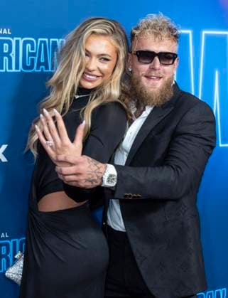Bilder des Jahres 2025, Entertainment 03 März Entertainment Themen der Woche KW13 Entertainment Bilder des Tages March 26, 2025, New York, New York, USA: Jutta Leerdam and Jake Paul attend premiere of HBO Max Original reality series Paul American at Tempo by Hilton New York Times Square in New York on March 26, 2025 New York USA - ZUMAr339 20250326_znp_r339_221 Copyright: xLevxRadinx