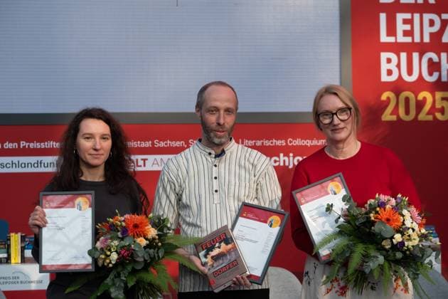 Award ceremony of the Leipzig Book Fair Prize Winners Kristine Bilkau, Thomas Weiler and Irina Rastorgueva Leipzig Book Fair 2025 Day 1