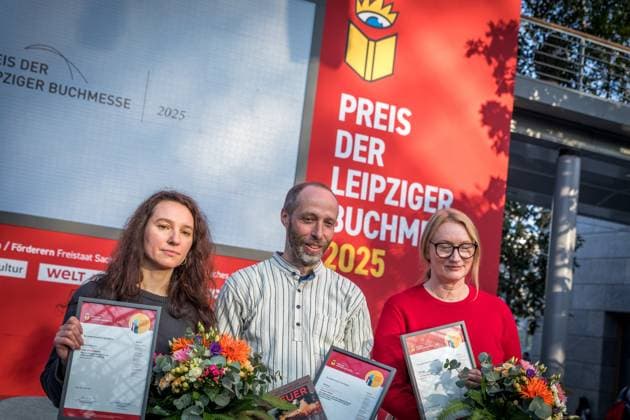 Award ceremony of the Leipzig Book Fair Prize Winners Kristine Bilkau, Thomas Weiler and Irina Rastorgueva Leipzig Book Fair 2025 Day 1