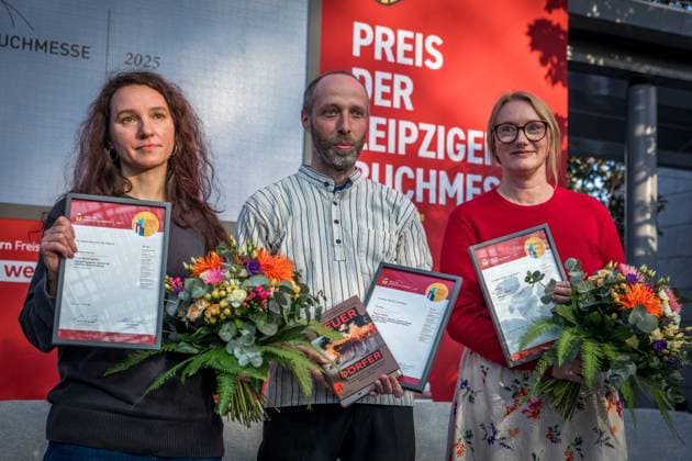 Award ceremony of the Leipzig Book Fair Prize Winners Kristine Bilkau, Thomas Weiler and Irina Rastorgueva Leipzig Book Fair 2025 Day 1
