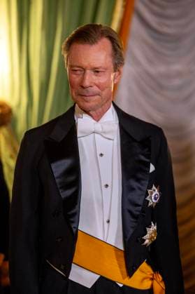 Luxemburger Royals veranstalteten Gala-Dinner für Tharman Shanmugaratnam aus Singapur 27-03-2025 Gala Grand Duke Henri with Tharman Shanmugaratnam, President of the Republic of Singapore, and Mrs. Jane Ittogi Shanmugaratnam pictured at the state banquet before the statebanquet at Palais Grand-Ducal on the 1st day of the 2 day statevisit to Luxembourg. Â  Copyright: xPPEx