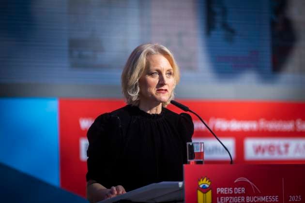 Leipzig Book Fair At the new fair, 2,040 exhibitors from 45 countries will present this years new products The fairs motto this year is Words move worlds This years guest country is Norway Director of the Leipzig Book Fair Astrid Böhmich at the award ceremony Leipzig Saxony Germany