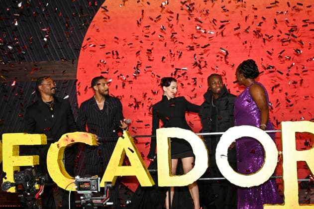 March 31, 2025, Mexico City, Ciudad de Mexico, Mexico: (L-R) Ryan Coogler, Michael B. Jordan, Hailee Steinfeld, Miles Caton and Wunmi Mosaku attend the red carpet for the movie Sinners at Plaza Universidad. on March 31, 2025 in Mexico City, Mexico. Mexico City Mexico - ZUMAe321 20250331_zea_e321_060 Copyright: xCarlosxTischlerx