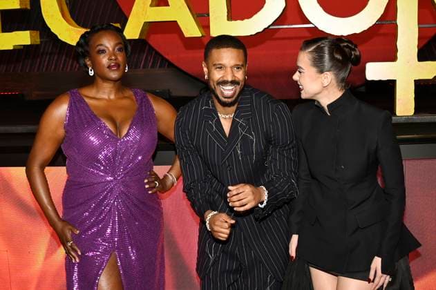 March 31, 2025, Mexico City, Ciudad de Mexico, Mexico: (L-R) Wunmi Mosaku, Michael B. Jordan and Hailee Steinfeld attend the red carpet for the movie Sinners at Plaza Universidad. on March 31, 2025 in Mexico City, Mexico. Mexico City Mexico - ZUMAe321 20250331_zea_e321_075 Copyright: xCarlosxTischlerx