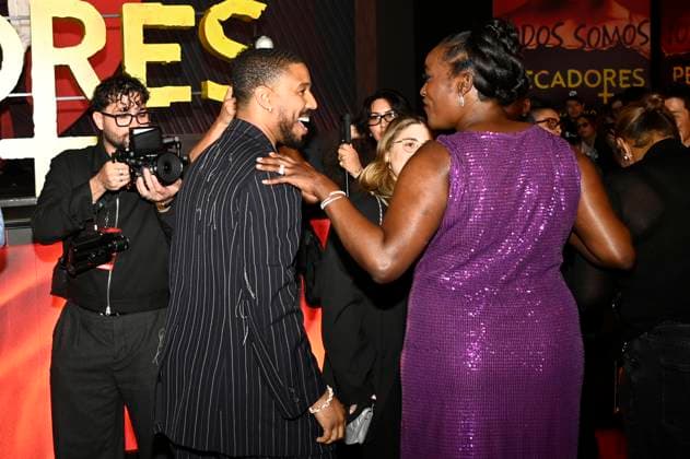 March 31, 2025, Mexico City, Ciudad de Mexico, Mexico: Michael B. Jordan and Wunmi Mosaku attend the red carpet for the movie Sinners at Plaza Universidad. on March 31, 2025 in Mexico City, Mexico. Mexico City Mexico - ZUMAe321 20250331_zea_e321_095 Copyright: xCarlosxTischlerx