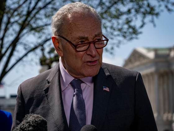 April 1, 2025, Washington, District Of Columbia, USA: Senate Majority Leader CHUCK SCHUMER (D-NY) addresses the negative impacts of the proposed Canadian tariffs proposed by President Donald Trump. Washington USA - ZUMAd155 20250401_znp_d155_002 Copyright: xSuexDorfmanx