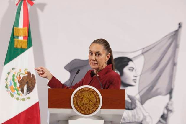 Claudia Sheinbaum, President Of Mexico, Will Announce A Program To Strengthen The Economy In Response To Donald Trump s Tariffs Claudia Sheinbaum, President of Mexico, holds a press conference at the National Palace in Mexico City, Mexico, where she mentions that she announces a program to strengthen the economy in response to the tariffs imposed by Donald Trump, which go into effect on April 2, 2025. Mexico City Mexico City Mexico  Copyright: xGerardoxVieyrax originalFilename: vieyra-notitle250402_npKHb.jpg