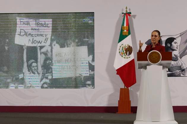 Claudia Sheinbaum, President Of Mexico, Will Announce A Program To Strengthen The Economy In Response To Donald Trump s Tariffs Claudia Sheinbaum, President of Mexico, holds a press conference at the National Palace in Mexico City, Mexico, where she mentions that she announces a program to strengthen the economy in response to the tariffs imposed by Donald Trump, which go into effect on April 2, 2025. Mexico City Mexico City Mexico  Copyright: xGerardoxVieyrax originalFilename: vieyra-notitle250402_npl4G.jpg