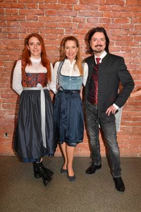 Johanna Mross, Stefanie Hertel with husband Lenny Award of the Bavarian State Medal for Social Merit 2025 Allerheiligen Hofkirche, Munich Residence 03 April 2025