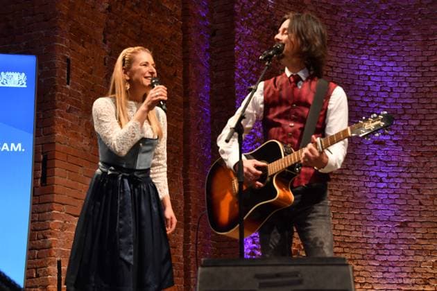 Stefanie Hertel and Lenny Lanner Award of the Bavarian State Medal for Social Merit 2025 Allerheiligen Hofkirche, Munich Residence 03 April 2025