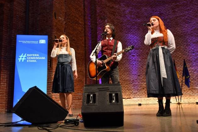 Stefanie Hertel, Lenny Lanner and Johanna Cross More Than Words Award of the Bavarian State Medal for Social Merit 2025 Allerheiligen Hofkirche, Munich Residence 03 April 2025