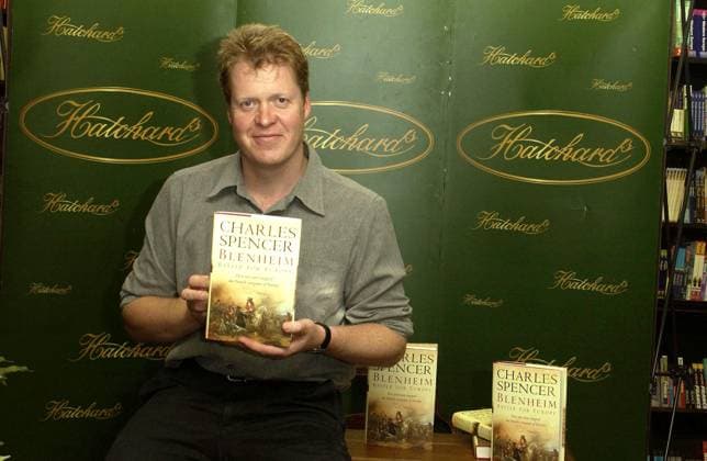 EARL SPENCER BOOK SIGNING EARL SPENCER signs copies of his latest book Blenheim: The Battle for Europe at Hatchards Bookshop in piccadilly, London. Date: 12.08.2004.,  Copyright: xGaryxLeex xAvalonx 0559939482