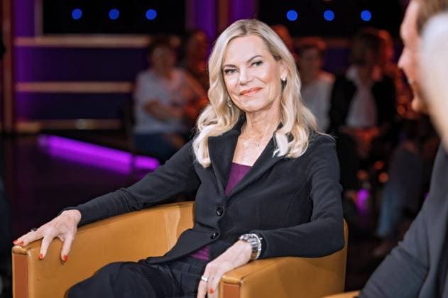 MDR - Riverboat. Moderatorin Nina Ruge anläßlich der Aufzeichnung der MDR - Talkshow Riverboat am 04.04.2025 in der Mediacity Leipzig. 20150404SFL0081 *** MDR Riverboat presenter Nina Ruge on the occasion of the recording of the MDR talk show Riverboat on 04 04 2025 at Mediacity Leipzig 20150404SFL0081