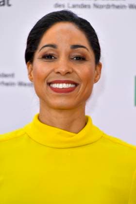 Jana Pareigis ZDF Heute presenter all in yellow as a guest at the 61 Grimme Award ceremony on 04 04 2025 in Marl NRW Germany