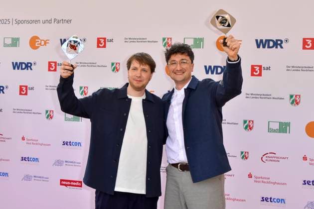 Jonathan Schoernig Johannes Filous, Einhundertvier award winner as a guest at the 61 Grimme Award ceremony on 04 04 2025 in Marl NRW Germany