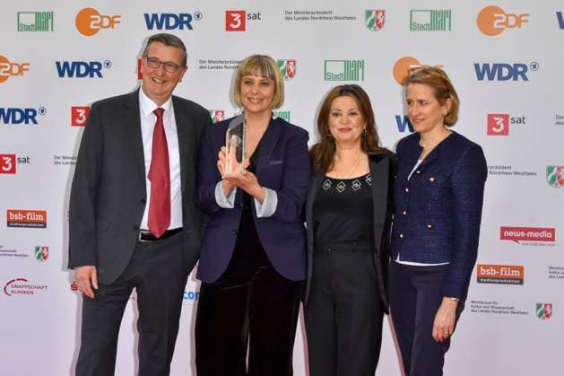 Steffi Niederzoll Seven Winters in Tehran Martin Rabanus , Cigdem Uzunoglu Award winner as guest at the 61 Grimme Award ceremony on 04 04 2025 in Marl NRW Germany
