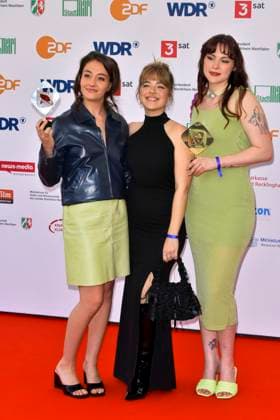 Jana Forkel, Elsa van Damke, Marie Bloching, Angemessen Angry Award winners as guests at the 61 Grimme Award ceremony on 04 04 2025 in Marl NRW Germany
