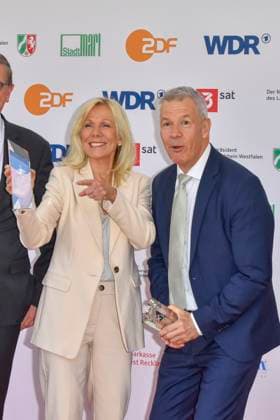 Ulrike von der Groeben Peter Kloeppel RTL Presenter Award Winner at the 61 Grimme Award Ceremony on 04 04 2025 in Marl NRW Germany
