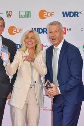 Ulrike von der Groeben Peter Kloeppel RTL Presenter Award Winner at the 61 Grimme Award Ceremony on 04 04 2025 in Marl NRW Germany