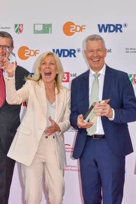 Ulrike von der Groeben Peter Kloeppel RTL Presenter Award Winner at the 61 Grimme Award Ceremony on 04 04 2025 in Marl NRW Germany
