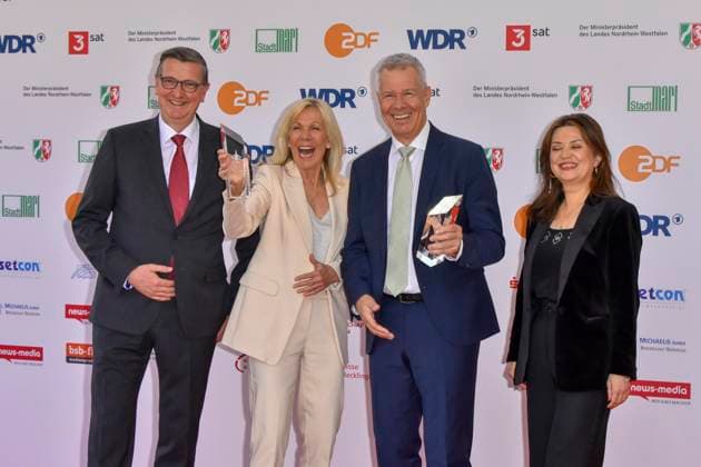 Ulrike von der Groeben, Martin Rabanus, Peter Kloeppel, Cigdem Uzunoglu RTL Preistraegeri as guests at the award ceremony of the 61 Grimme Prize on 04 04 2025 in Marl NRW Germany