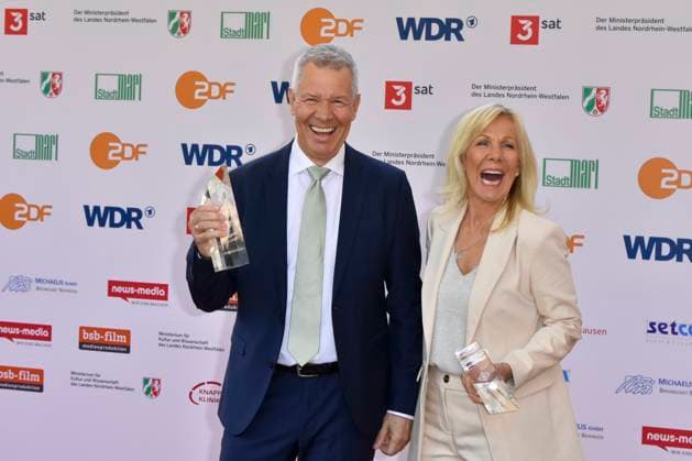Peter Kloeppel, Ulrike von der Groeben RTL award winners as guests at the award ceremony of the 61 Grimme Prize on 04 04 2025 in Marl NRW Germany